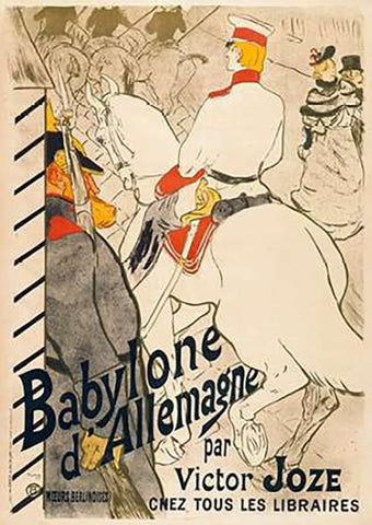 Babylone dAllemagne Black Ornate Wood Framed Art Print with Double Matting by De Toulouse-Lautrec, Henri