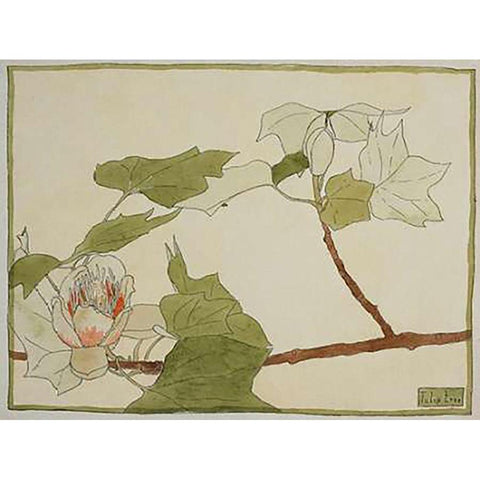 Tulip Tree White Modern Wood Framed Art Print by Overbeck, Hannah Borger