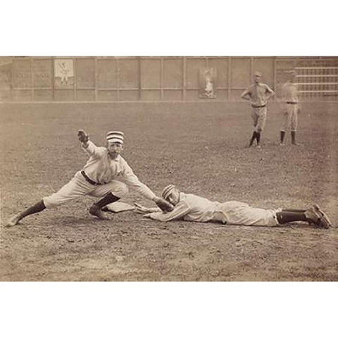 Arthur Irwin And Tommy Mccarthy, Philadelphia Quakers Gold Ornate Wood Framed Art Print with Double Matting by A.G. Spalding Baseball Collection