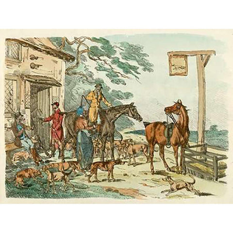 Hunters Before Hunting, 1817 Gold Ornate Wood Framed Art Print with Double Matting by Alken, Henry Thomas
