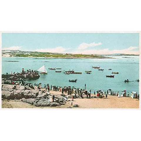 Water Sports At Annisquam, Glouchester, Mass., 1898 White Modern Wood Framed Art Print by Detroit Publishing Co.
