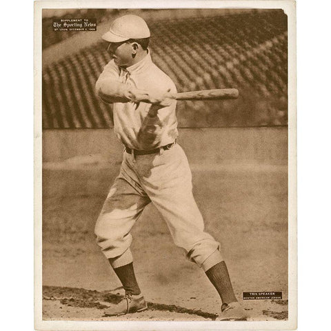 Tris Speaker, Boston American League, 1880 White Modern Wood Framed Art Print by Leopold Morse Goulston Baseball Collection,