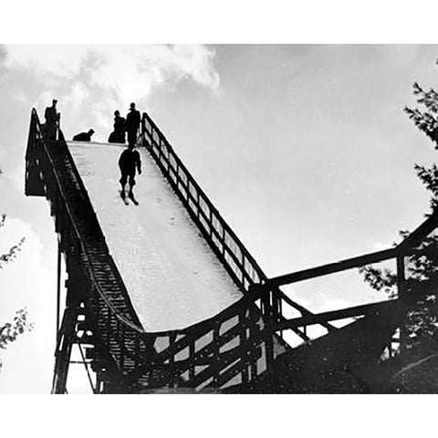 Ski Jump. Hanover, New Hampshire, 1936 Black Modern Wood Framed Art Print with Double Matting by Rothstein, Arthur