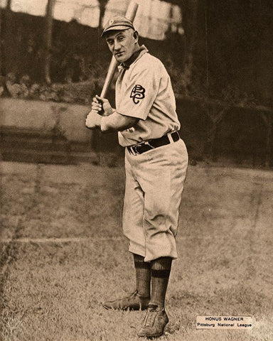 Honus Wagner, Pittsburg National League, 1880 Black Ornate Wood Framed Art Print with Double Matting by Leopold Morse Goulston Baseball Collection,