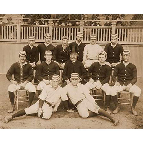 Philadelphia Baseball Club, 1887 Black Modern Wood Framed Art Print by A.G. Spalding Baseball Collection