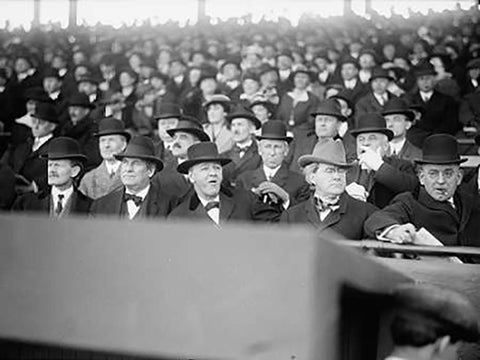 Baseball Spectators, between 1915-17 Black Ornate Wood Framed Art Print with Double Matting by Harris and Ewing Collection