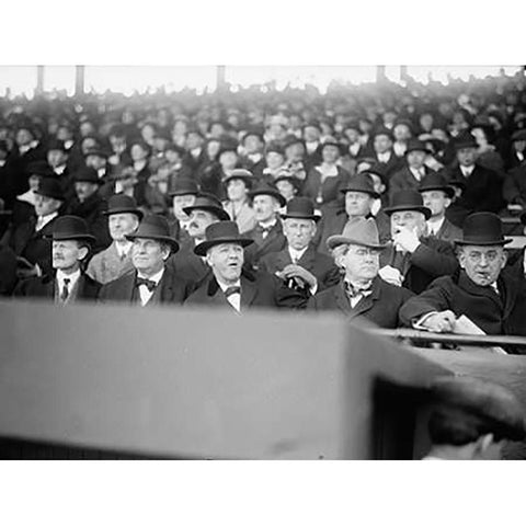 Baseball Spectators, between 1915-17 White Modern Wood Framed Art Print by Harris and Ewing Collection