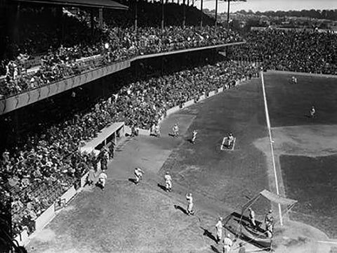 Washington Baseball Game, 1924 Black Ornate Wood Framed Art Print with Double Matting by Harris and Ewing Collection