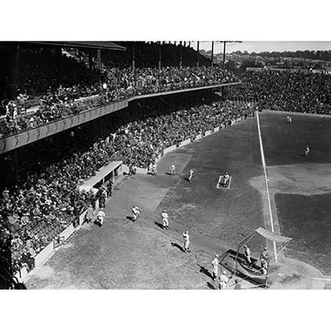 Washington Baseball Game, 1924 Black Modern Wood Framed Art Print with Double Matting by Harris and Ewing Collection