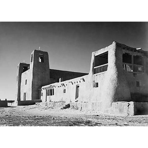 Church, Acoma Pueblo, New Mexico - National Parks and Monuments, ca. 1933-1942 Gold Ornate Wood Framed Art Print with Double Matting by Adams, Ansel