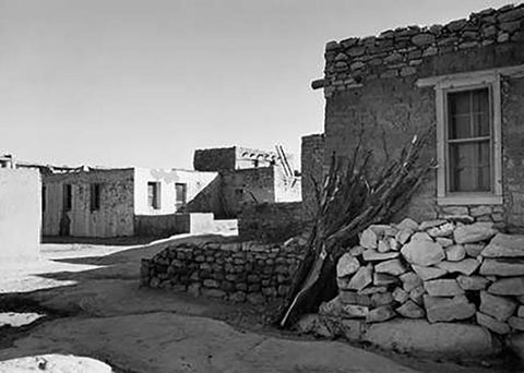 Street and Houses - Acoma Pueblo, New Mexico - National Parks and Monuments, ca. 1933-1942 Black Ornate Wood Framed Art Print with Double Matting by Adams, Ansel