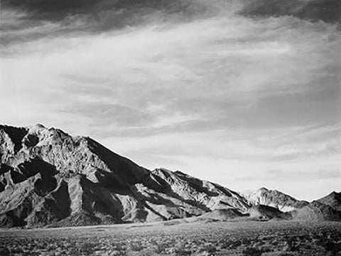 View of mountains near Death Valley, California - National Parks and Monuments, 1941 Black Ornate Wood Framed Art Print with Double Matting by Adams, Ansel