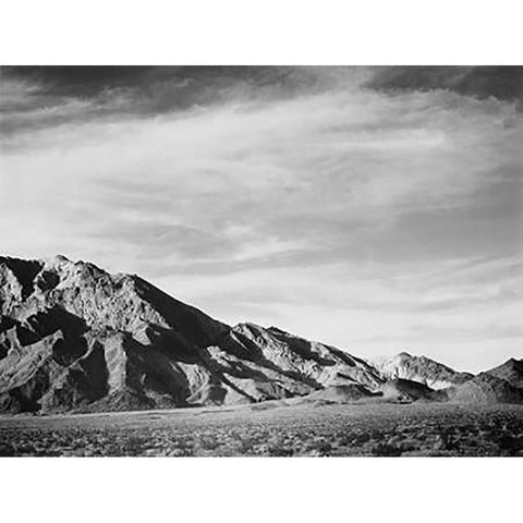 View of mountains near Death Valley, California - National Parks and Monuments, 1941 White Modern Wood Framed Art Print by Adams, Ansel