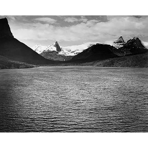 St. Marys Lake, Glacier National Park, Montana - National Parks and Monuments, 1941 Gold Ornate Wood Framed Art Print with Double Matting by Adams, Ansel