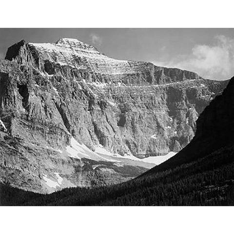 View from Going-to-the-Sun Chalet, Glacier National Park - National Parks and Monuments, Montana, 19 Black Modern Wood Framed Art Print by Adams, Ansel