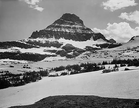 View from Logan Pass, Glacier National Park, Montana - National Parks and Monuments, 1941 Black Ornate Wood Framed Art Print with Double Matting by Adams, Ansel