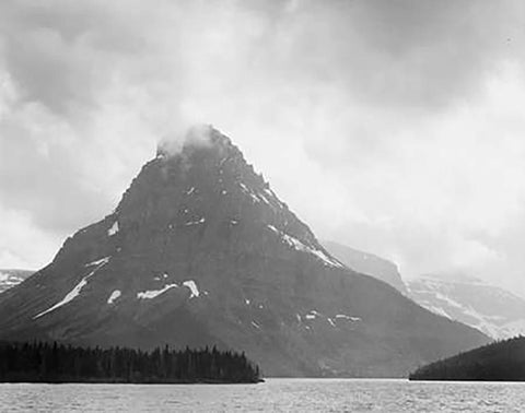 Two Medicine Lake, Glacier National Park, Montana - National Parks and Monuments, 1941 Black Ornate Wood Framed Art Print with Double Matting by Adams, Ansel