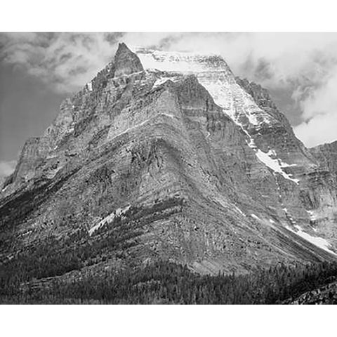 Going-to-the-Sun Mountain, Glacier National Park, Montana - National Parks and Monuments, 1941 Black Modern Wood Framed Art Print with Double Matting by Adams, Ansel