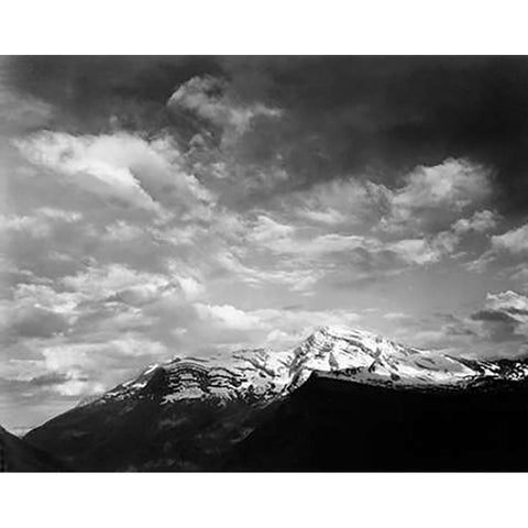 Heavens Peak, Glacier National Park, Montana - National Parks and Monuments, 1941 White Modern Wood Framed Art Print by Adams, Ansel