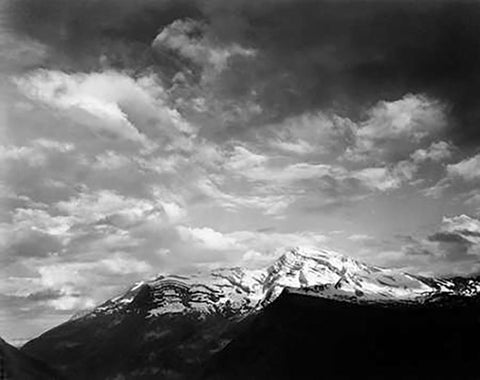 Heavens Peak, Glacier National Park, Montana - National Parks and Monuments, 1941 White Modern Wood Framed Art Print with Double Matting by Adams, Ansel