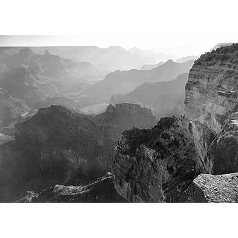 Grand Canyon National Park, Arizona - National Parks and Monuments, 1941 White Modern Wood Framed Art Print by Adams, Ansel