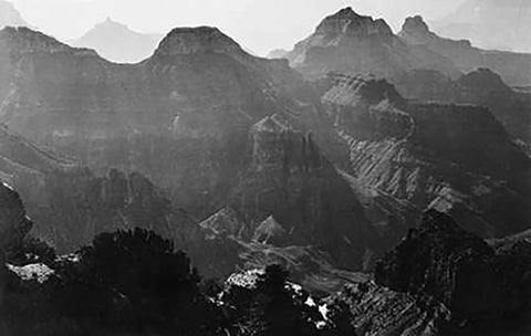 Grand Canyon National Park, Arizona - National Parks and Monuments, 1941 Black Ornate Wood Framed Art Print with Double Matting by Adams, Ansel