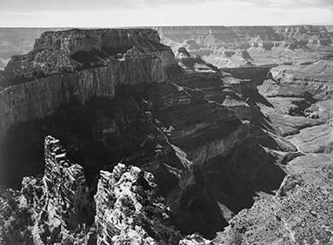 Grand Canyon National Park, Arizona - National Parks and Monuments, 1941 White Modern Wood Framed Art Print with Double Matting by Adams, Ansel