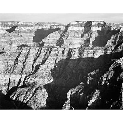 Grand Canyon from North Rim - National Parks and Monuments, 1940 Black Modern Wood Framed Art Print with Double Matting by Adams, Ansel