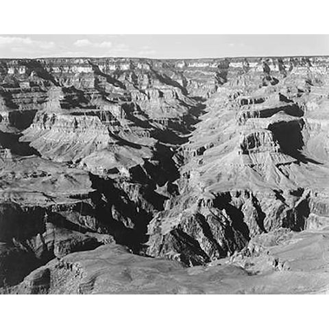 Grand Canyon from South Rim - National Parks and Monuments, 1940 Black Modern Wood Framed Art Print with Double Matting by Adams, Ansel