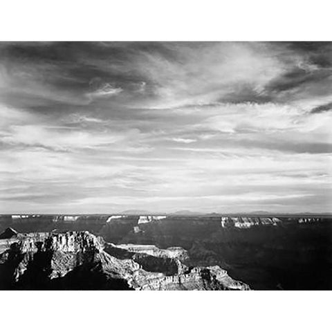 Grand Canyon from North Rim - National Parks and Monuments, 1940 Black Modern Wood Framed Art Print with Double Matting by Adams, Ansel