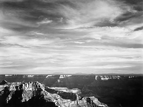 Grand Canyon from North Rim - National Parks and Monuments, 1940 Black Ornate Wood Framed Art Print with Double Matting by Adams, Ansel