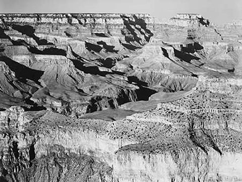 Grand Canyon National Park, Arizona - National Parks and Monuments, 1940 White Modern Wood Framed Art Print with Double Matting by Adams, Ansel