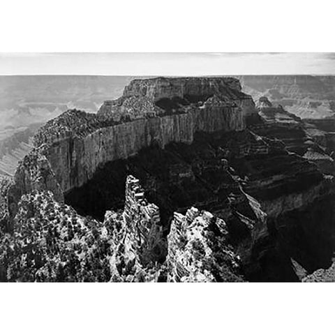 Close-in view of curred cliff, Grand Canyon National Park, Arizona, 1941 White Modern Wood Framed Art Print by Adams, Ansel