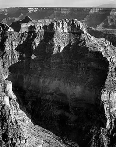 View from North Rim, Grand Canyon National Park, Arizona, 1941 Black Ornate Wood Framed Art Print with Double Matting by Adams, Ansel