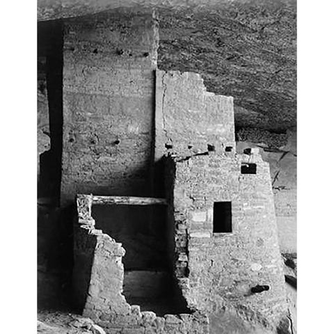 Close-up, Cliff Palace, Mesa Verde National Park, Colorado, 1941 White Modern Wood Framed Art Print by Adams, Ansel