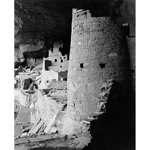 Cliff Palace, Mesa Verde National Park, Colorado, 1941 Gold Ornate Wood Framed Art Print with Double Matting by Adams, Ansel