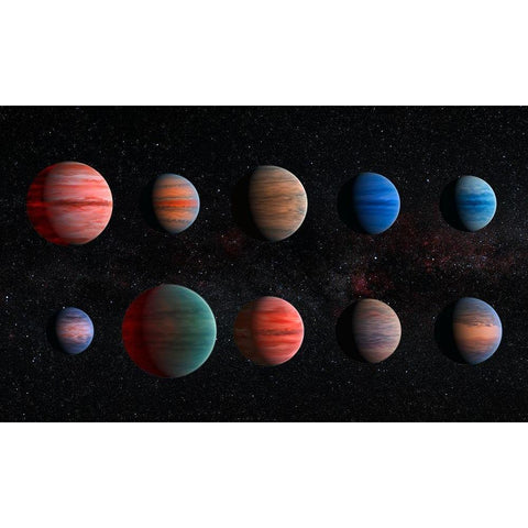 Artist Impression of Hot Jupiter Exoplanets - Unannotated Black Modern Wood Framed Art Print with Double Matting by NASA, ESA,