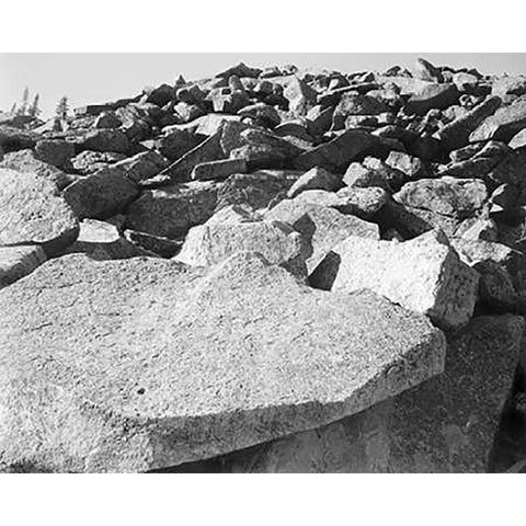 Moraine, Rocky Mountain National Park, Colorado, ca. 1941-1942 White Modern Wood Framed Art Print by Adams, Ansel