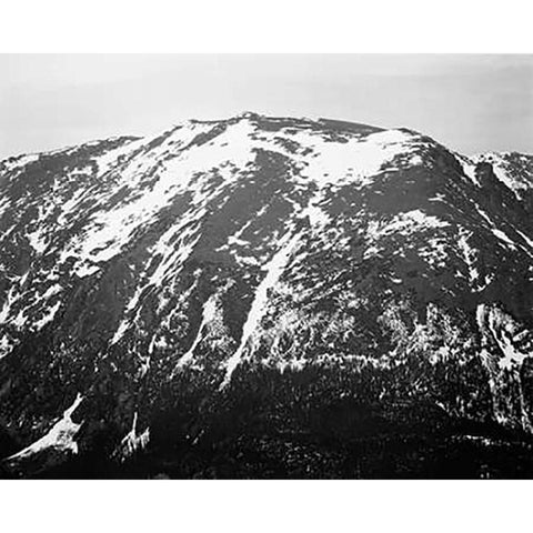 Full view of barren mountain side with snow, in Rocky Mountain National Park, Colorado, ca. 1941-194 Black Modern Wood Framed Art Print with Double Matting by Adams, Ansel