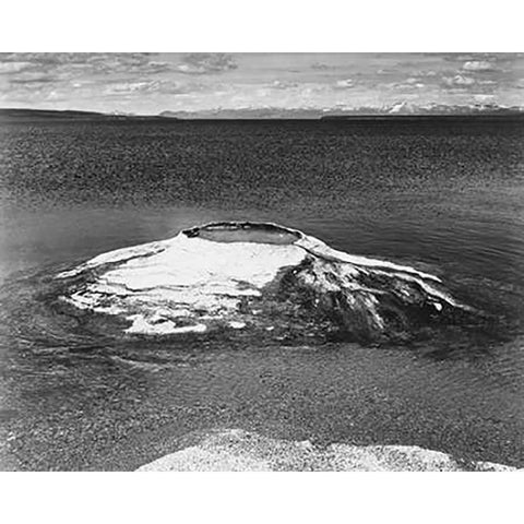 The Fishing Cone - Yellowstone Lake, Yellowstone National Park, Wyoming, ca. 1941-1942 Black Modern Wood Framed Art Print by Adams, Ansel