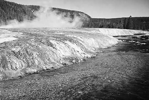 Firehold River, Yellowstone National Park, Wyoming, ca. 1941-1942 Black Ornate Wood Framed Art Print with Double Matting by Adams, Ansel