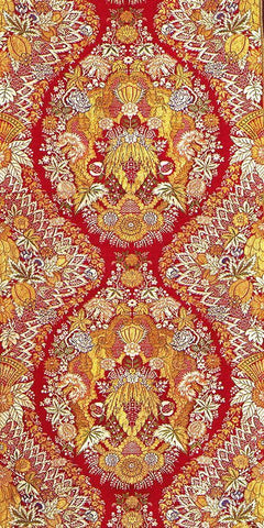 Textile With Design of Lace and Flowers White Modern Wood Framed Art Print with Double Matting by Artisan, Unknown 19th Century European