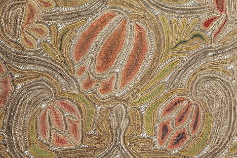 Needle Lace Flowers Black Ornate Wood Framed Art Print with Double Matting by Needleworker, Unknown 17th Century European