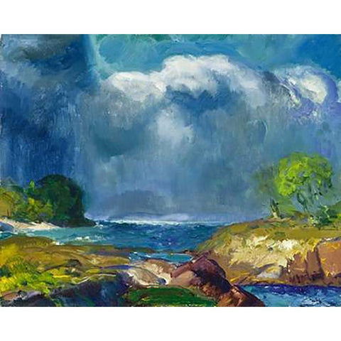 The Coming Storm Black Modern Wood Framed Art Print by Bellows, George