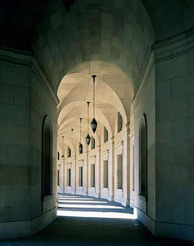 Arched architectural detail in the Federal Triangle located in Washington, D.C. Black Ornate Wood Framed Art Print with Double Matting by Highsmith, Carol