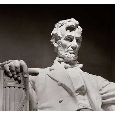 Lincoln Memorial statue by Daniel Chester French, Washington, D.C. Black Modern Wood Framed Art Print by Highsmith, Carol