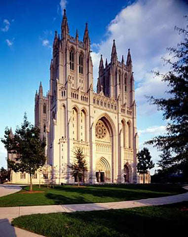 National Cathedral, Washington, D.C. White Modern Wood Framed Art Print with Double Matting by Highsmith, Carol