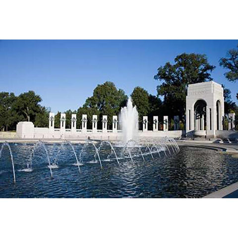 World War II Memorial, Washington, D.C. Gold Ornate Wood Framed Art Print with Double Matting by Highsmith, Carol