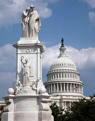 The Peace Monument located in Peace Circle on the grounds of the U.S. Capitol, First St. and Pennsyl Black Ornate Wood Framed Art Print with Double Matting by Highsmith, Carol