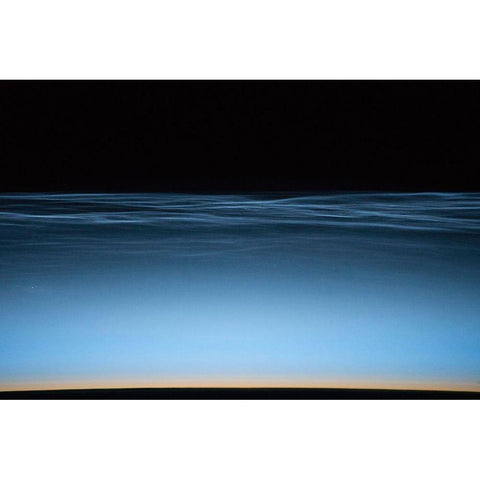 Noctilucent Clouds Over Earth Black Modern Wood Framed Art Print by Williams, Jeff
